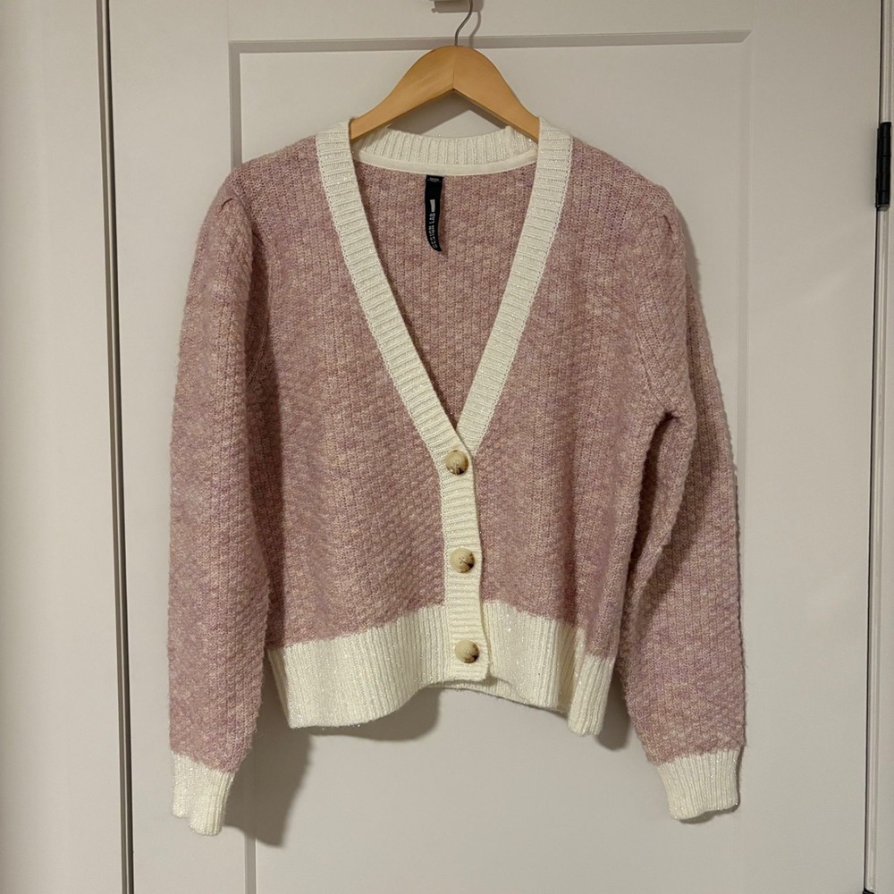 Pink Cardigan Sweater Feminine Cozy Romantic Soft Coquette Girly Pastel granny